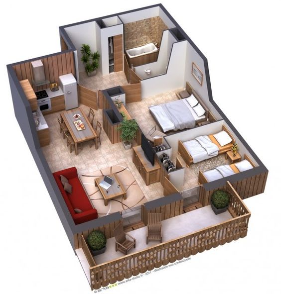 Create a 3d floor plan with sketchup and vray by