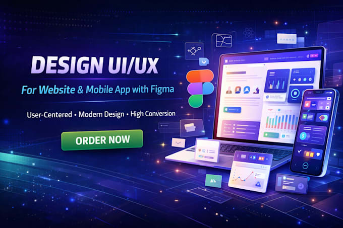design UI UX for website, mobile app with figma