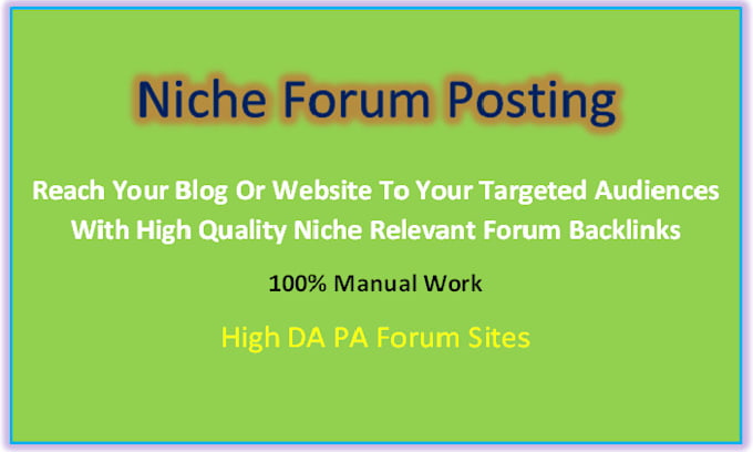 create niche forum posting backlinks