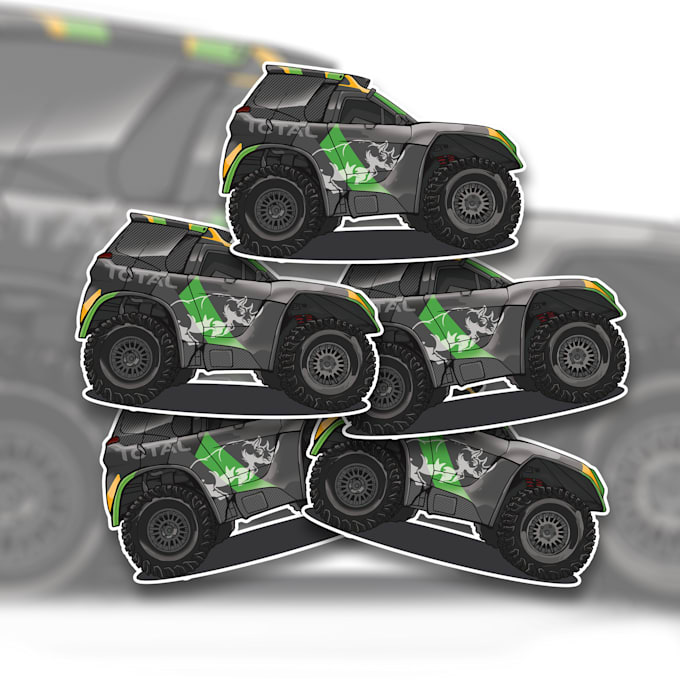 to vector illustration a cartoon car for tshirt design