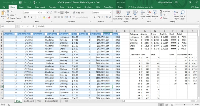 spreadsheets organize