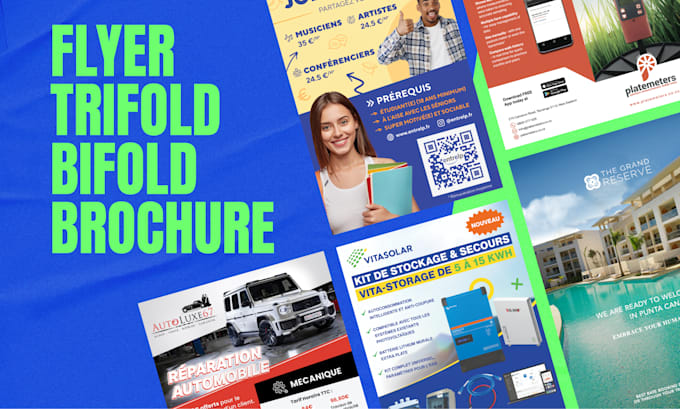 design modern flyer, bifold and trifold brochure