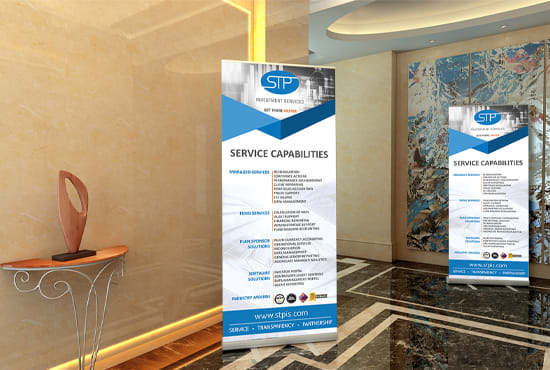 design roll up banner and signboard