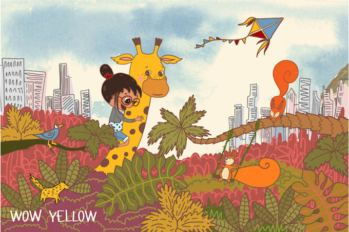 draw an original children book illustration and covers