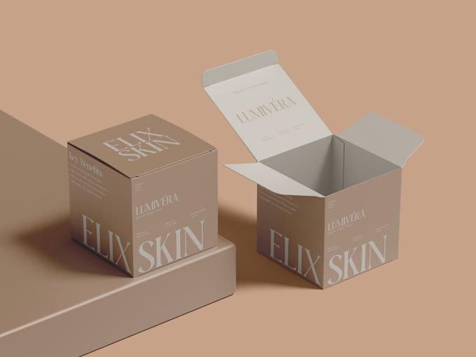 do product packaging design and label with modern branding