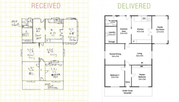 Draw Your Floor Plan Based Off Of Your Hand Sketch By Kmarquezz