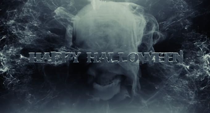 do dark scary horror halloween skull intro video