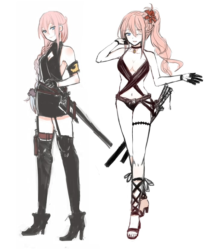 Draw Simple Sketch In Anime Style By U Nagidon