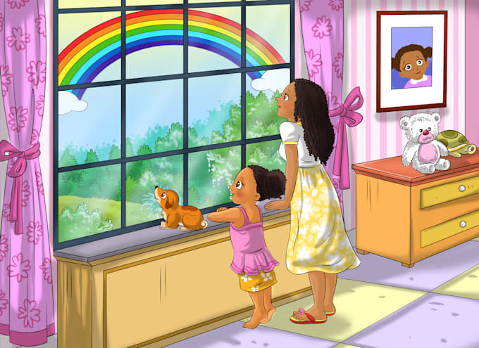 create children picture book and story book illustration, book cover design