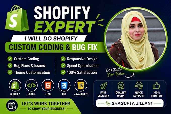 do shopify custom coding and shopify bug fix