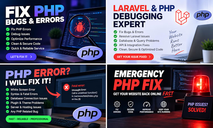 fix any bug or error in PHP, laravel or wordpress websites fast