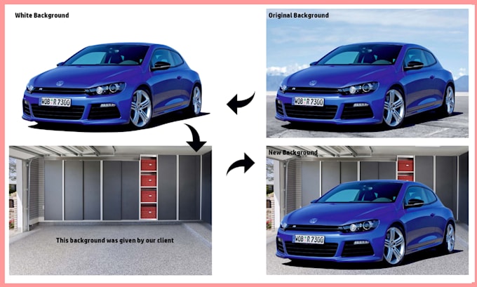 provide car image editing, vehicles background replacement