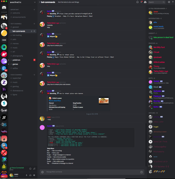 Create a custom discord bot for your server by Owen_rummage | Fiverr