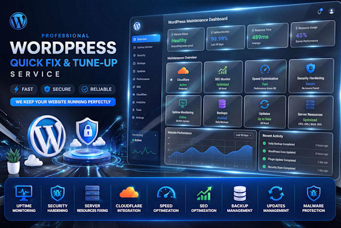 provide wordpress website maintenance, care plan and support