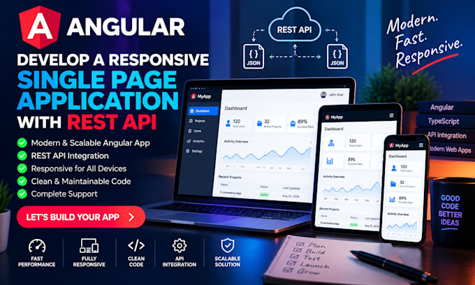 develop angular and rest API based application