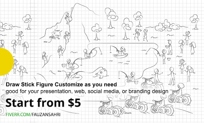 draw stick figure illustration as your request