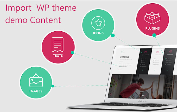 import the wordpress theme demo content