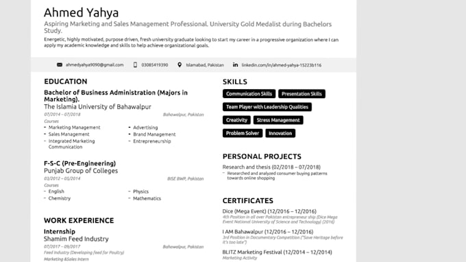 Write A Professional Resume And Cover Letter By Mngrahmed