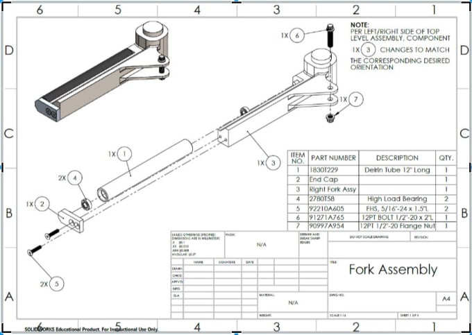 Make A 3d Design And 2d Drawing For One Part In Solidworks By