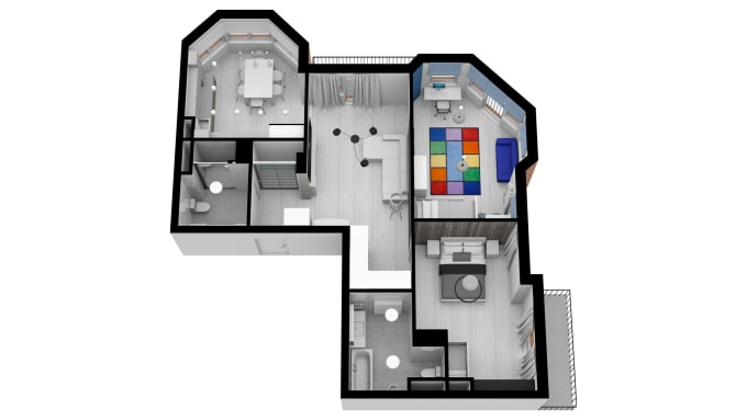 Create 2d And 3d Floor Plan Rendering Computer Model With