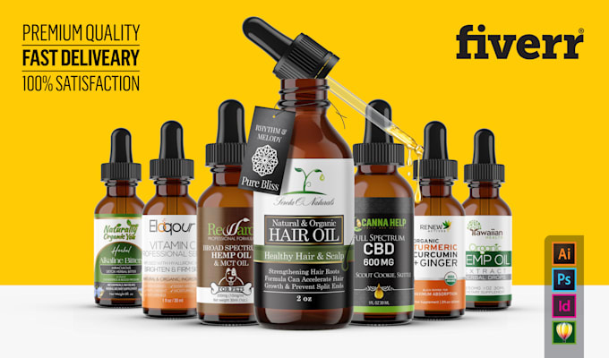 do professional bottle label design for your product