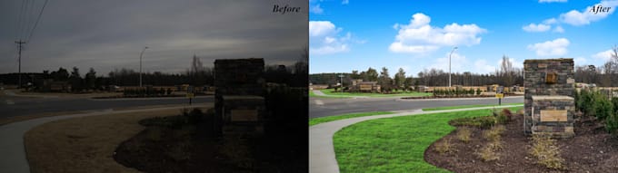 change sky and enhance your real estate photo