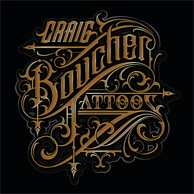 Custom lettering tattoo logo design caligraphy barbershop ink by Dody ...