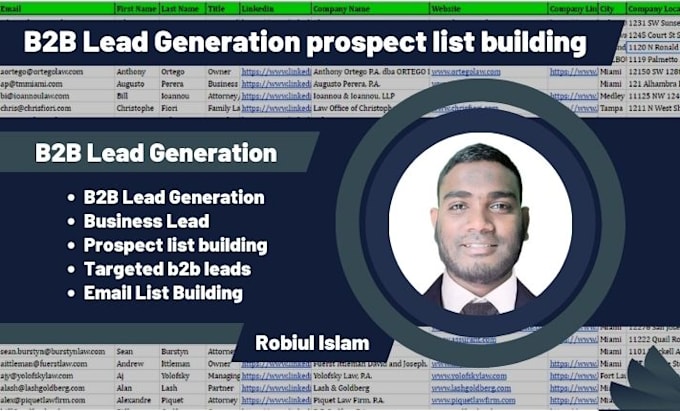 do b2b lead generation, prospect list building and email list