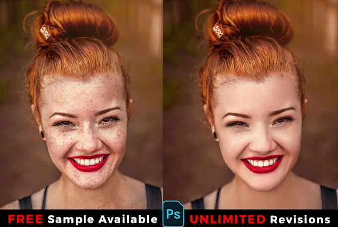 do flawless skin retouching and photoshop editing