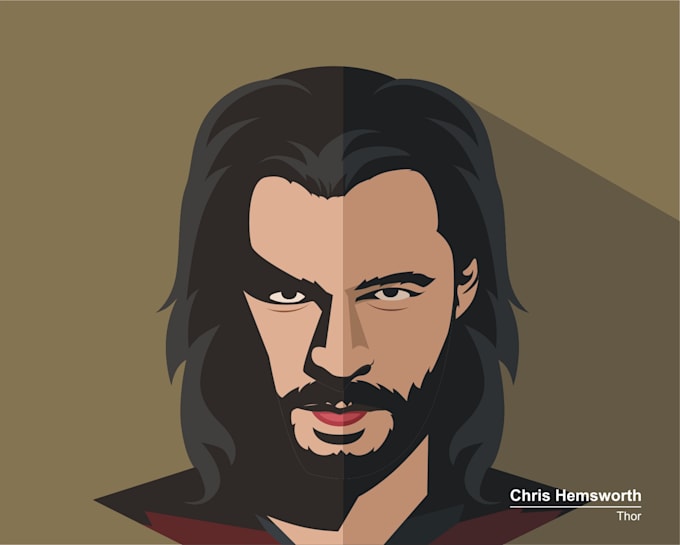 draw flat style from your potrait