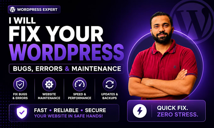 fix your wordpress website bugs, errors and do maintenance