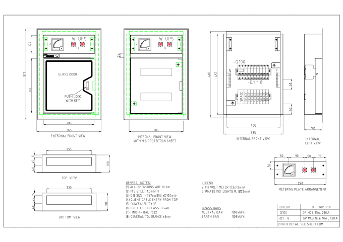 Industrial layout and electrical control panels board 