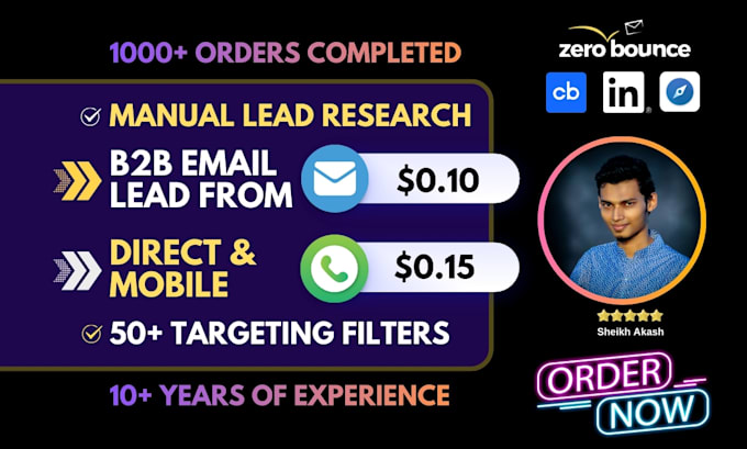 do b2b lead generation, email list building, direct number