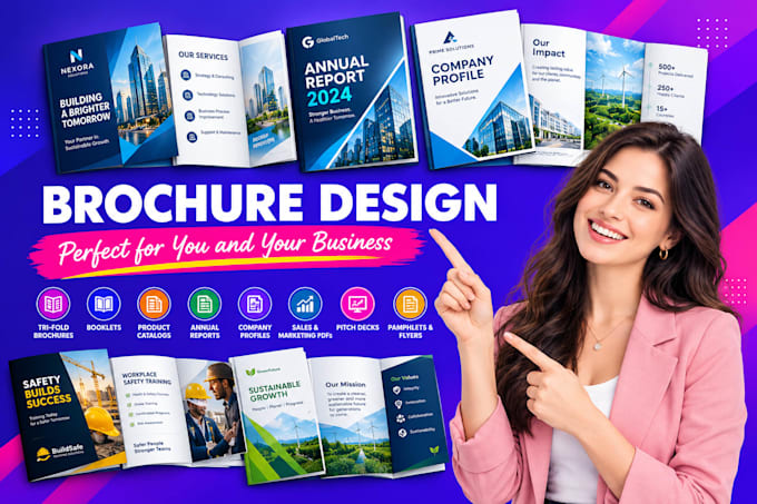 design corporate brochure, company profile, and annual report