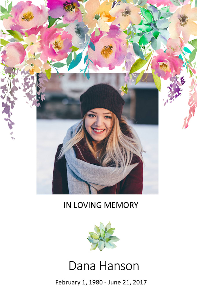 Design You A Customized Modern Funeral Program By Rachelfloyd