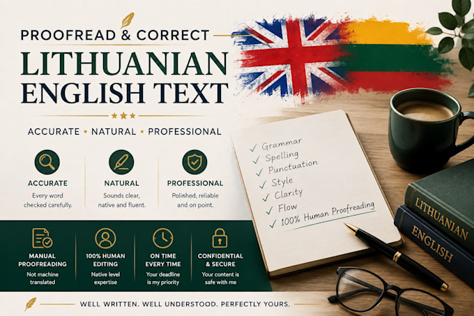proofread and correct your lithuanian english text