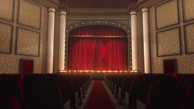 theatre curtain logo reveal