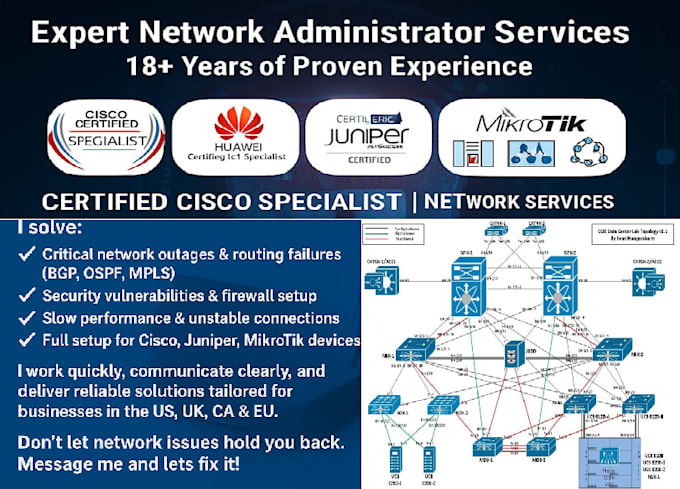 consult on enterprise and isp networks 18 years experience