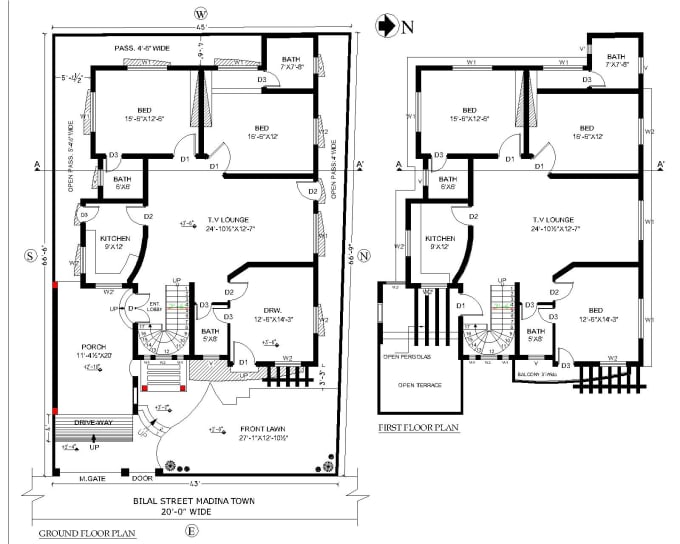 Desige autocad 2d floor plan very fast by Fazalabbas12 | Fiverr