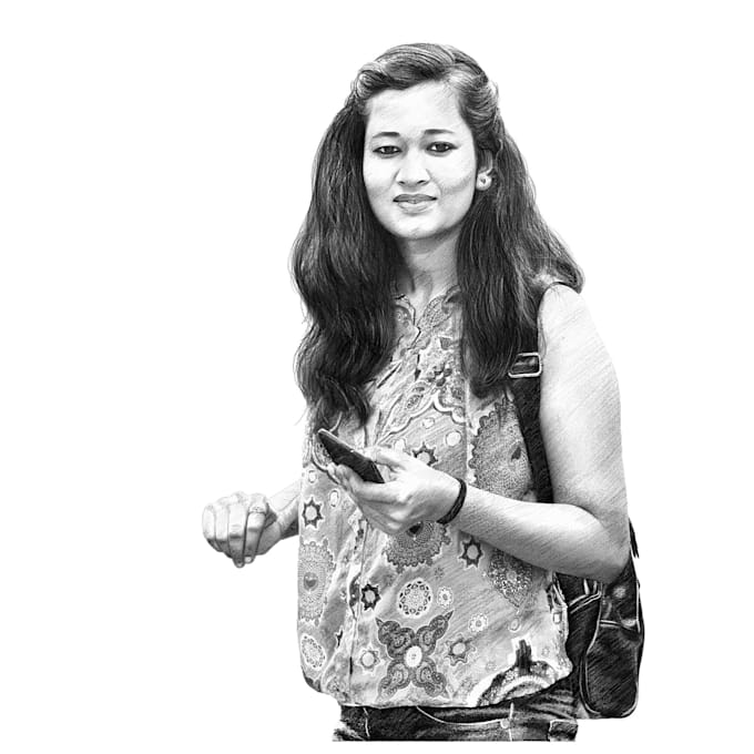 digital pencil sketch human or pet portraits