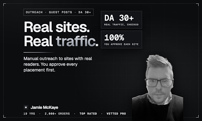 do real outreach and guest posts on da30 sites with traffic