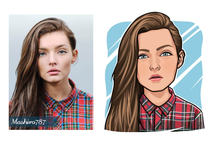 Draw a cute cartoon of your photo by Mashiro787 | Fiverr