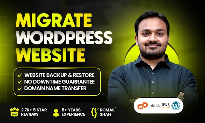 migrate, transfer, backup, move , restore wordpress website in 24hrs