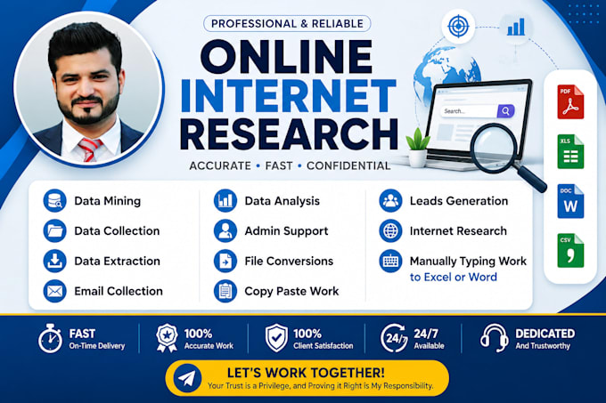 do internet research for data collection in excel spreadsheets