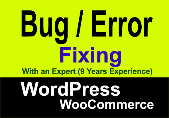 fix wordpress bug and errors within 1 hour
