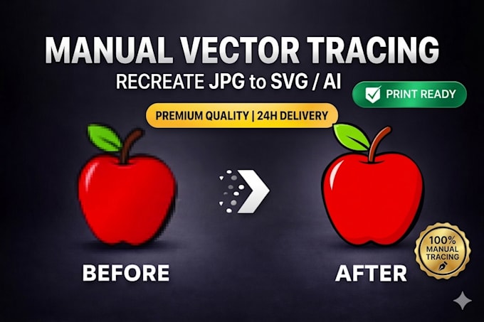 manually vector trace, recreate logo with high resolution