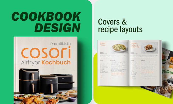 your cookbook cover and recipe book layout for print