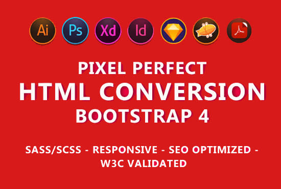convert figma to html, xd to html, sketch to html responsive