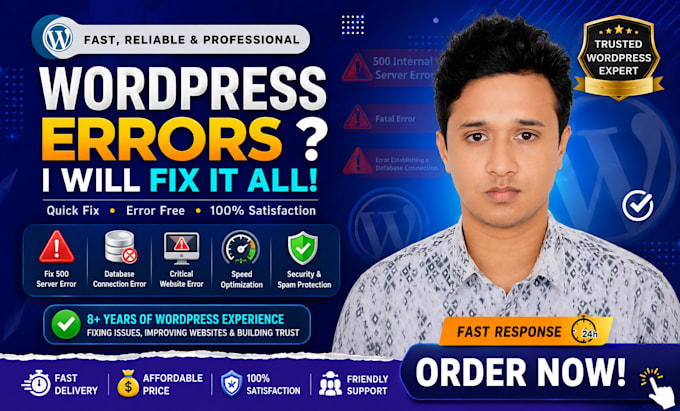 fix wordpress errors, customize theme, optimize  performance