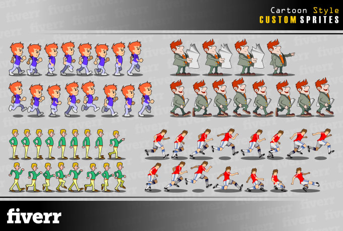 Create 2d sprite sheet for video game or animation project by Clyhard |  Fiverr